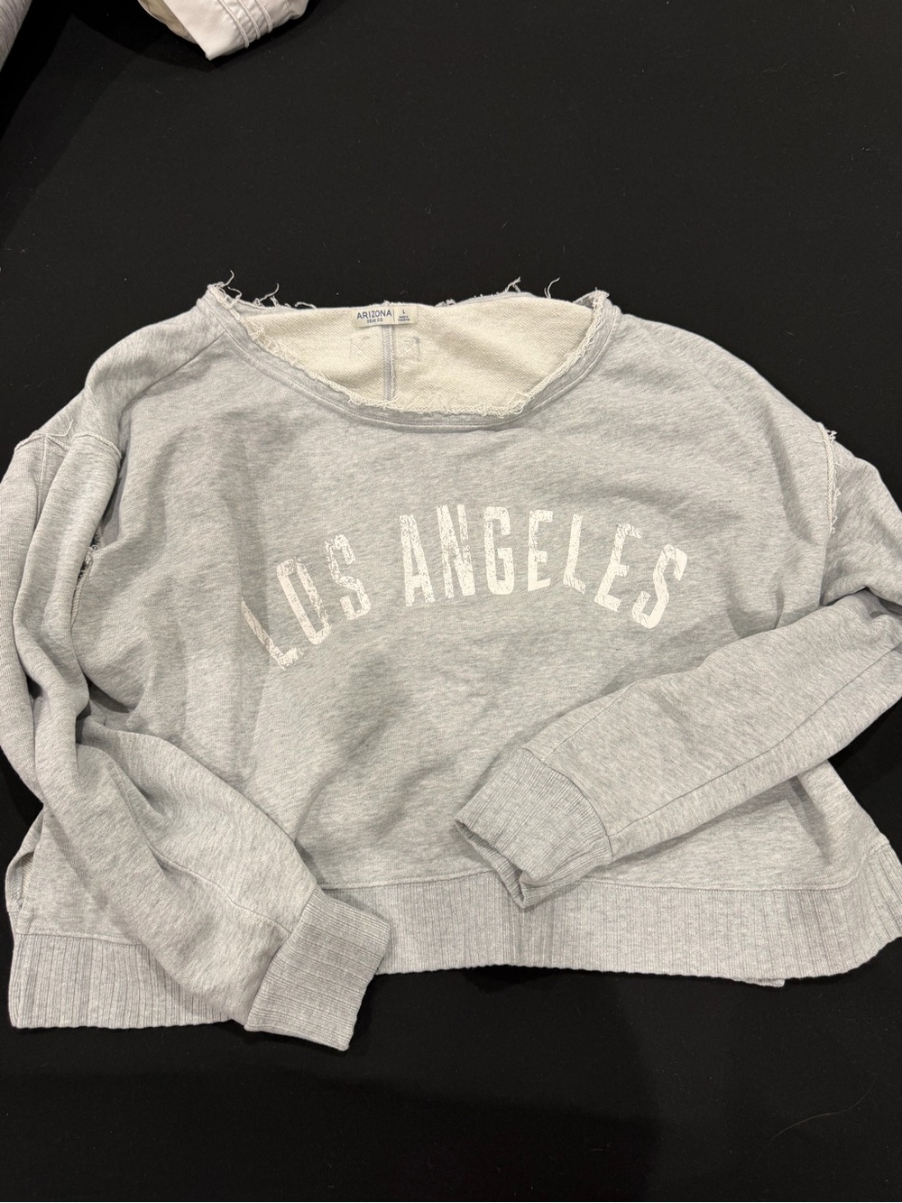 Arizona Jean Company Light Gray Los Angeles Cropped Sweatshirt